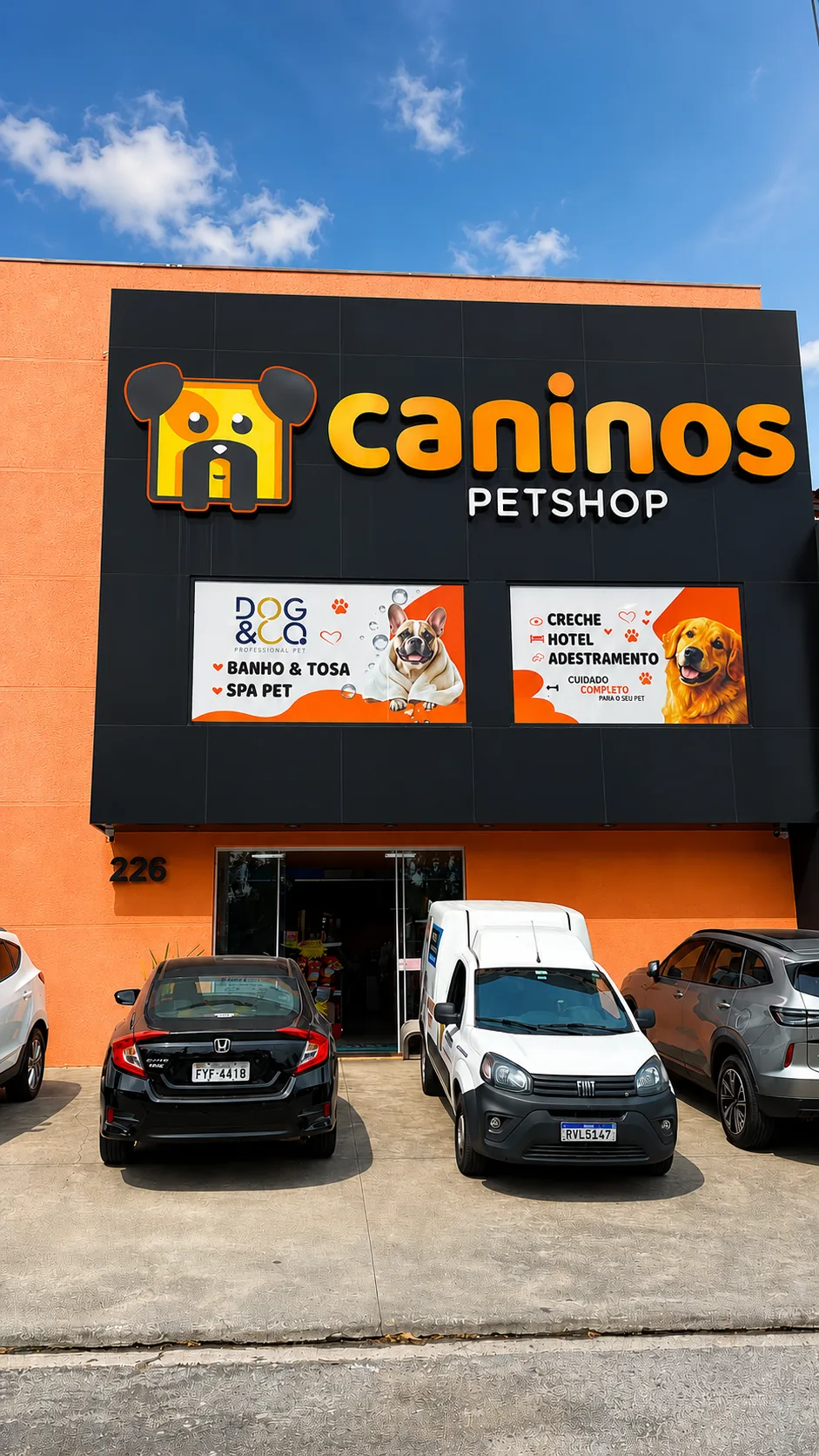 Cão feliz no Caninos Pet Shop em Sorocaba